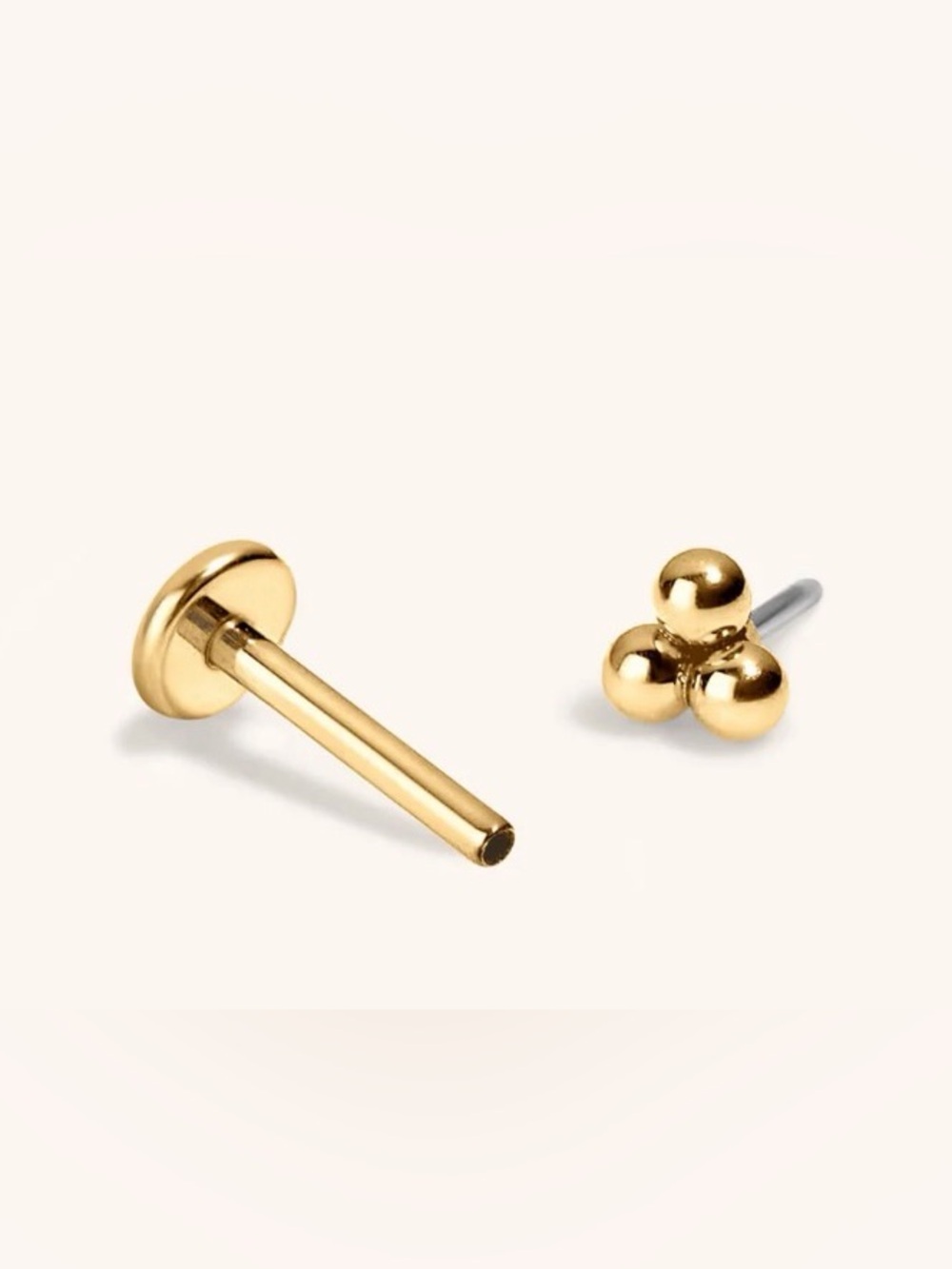 MIRU Nap Earrings Gold Tri-Ball Stud Earrings